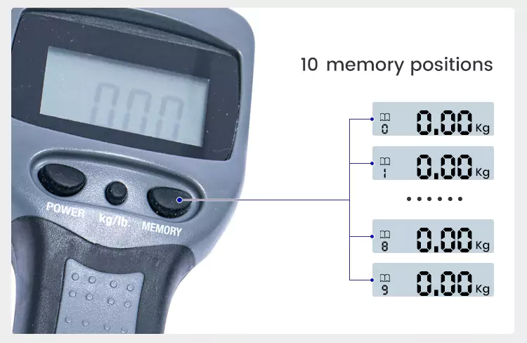 10 Memory Positions of 60lb Portable Digital Fish Scale