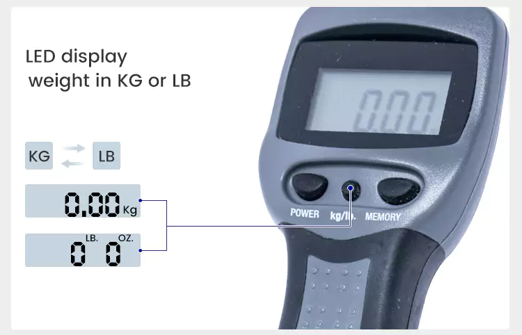 60LB Portable Digital Fish Scales​ with LED Display