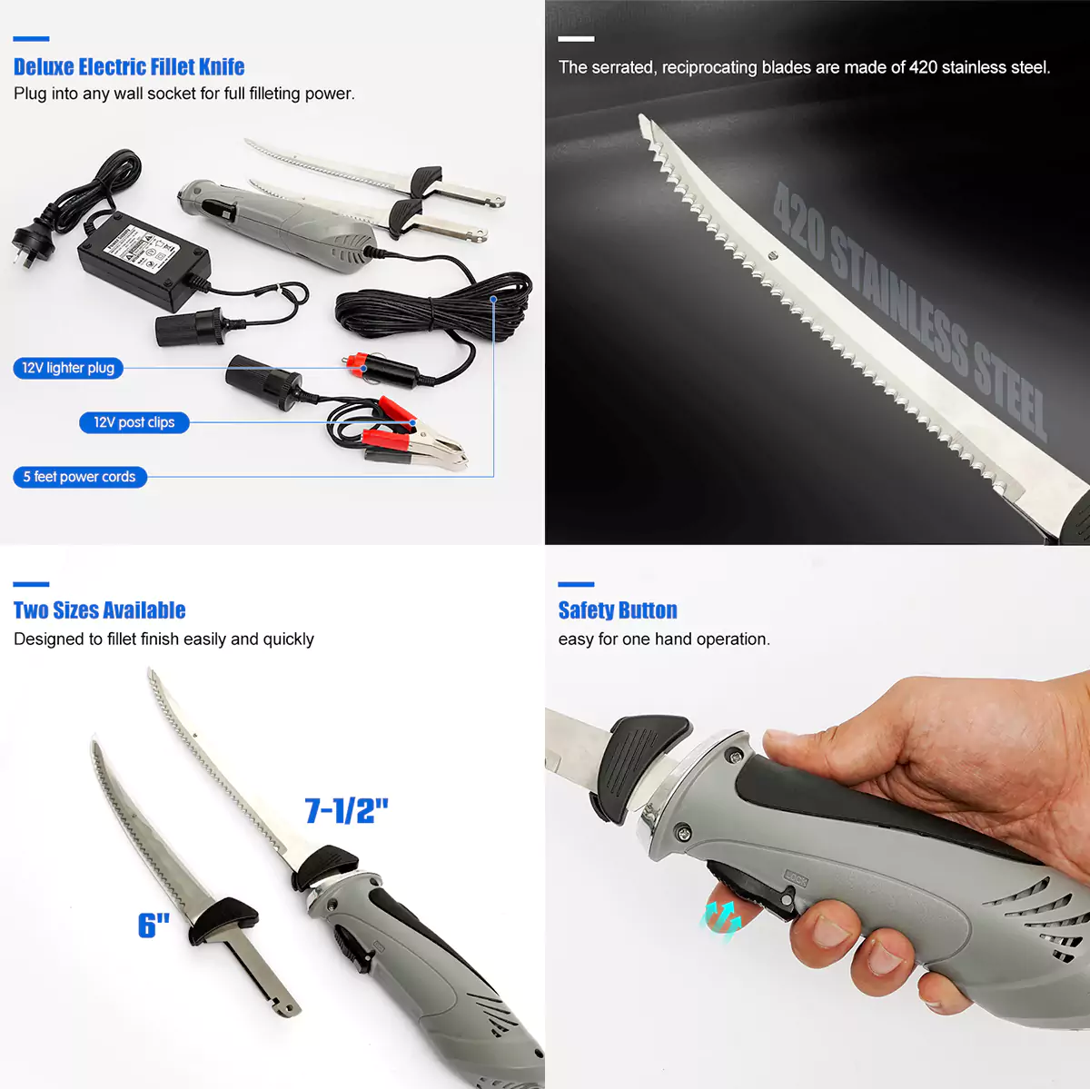 Advantages of 12V Stainless Steel Electric Fillet Knife