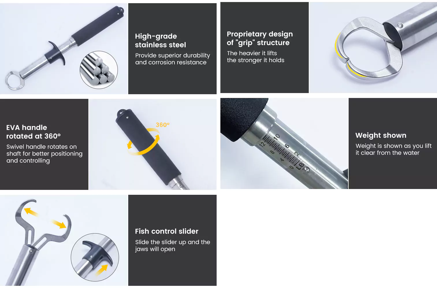 Advantages of 60LB stainless steel fish gripper