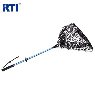Aluminum Telescopic Fishing Landing Net Silica Gel Netting