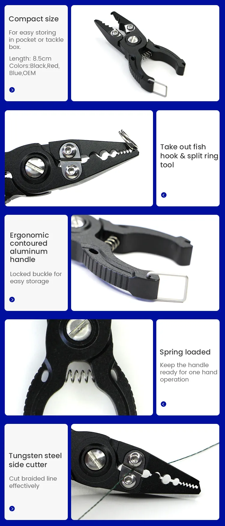 Light Weight Aluminium Fishing Pliers Product Details 02