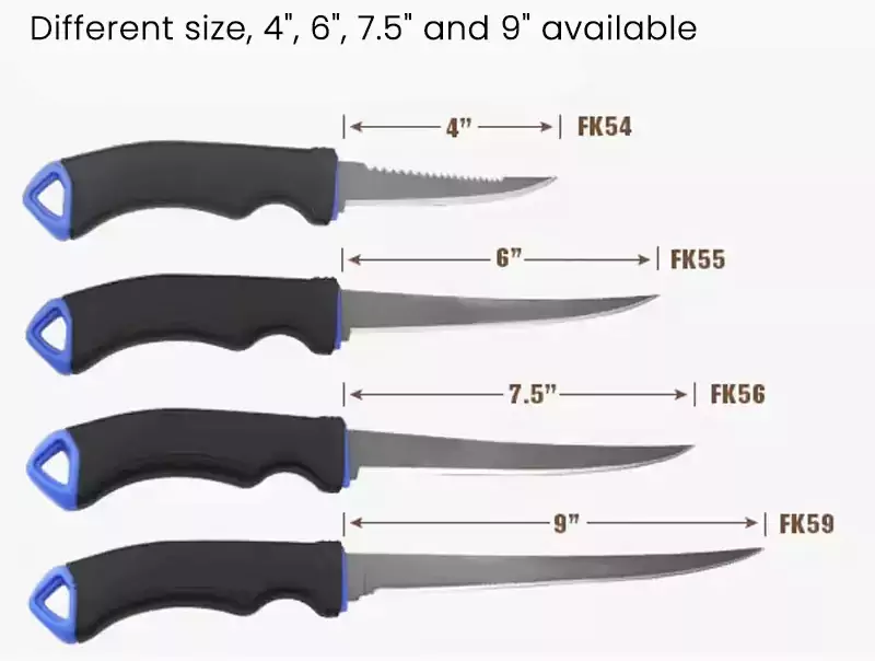 Different Size of Stainless Steel Fishing Knife