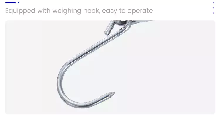 Equipped with weighing hook easy to operate