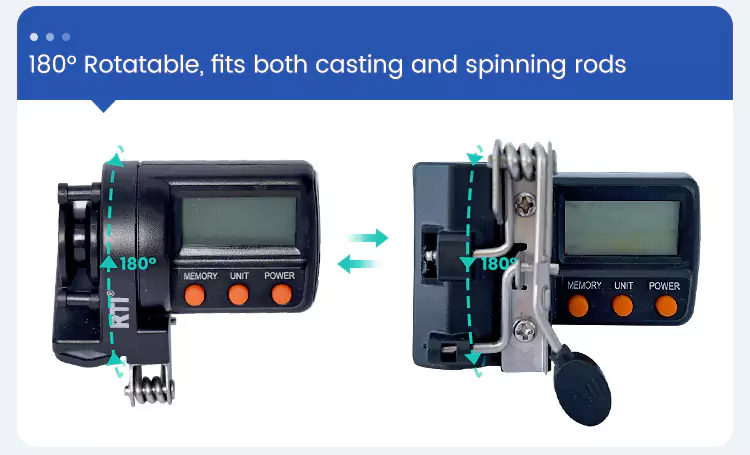 180 Degrees Rotatable of Casting Rod Line Counter