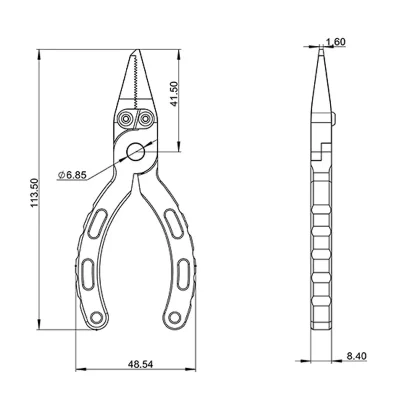 37g Mini Aluminum Fishing Rod Pliers Product Dimensions