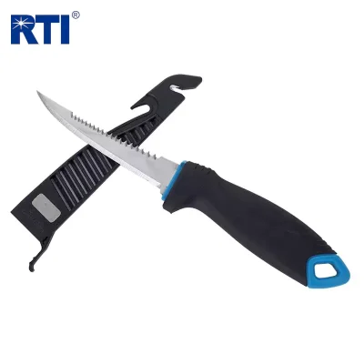 4 Inch Serrated Blade Fillet Knife with Multi-Function Sheath