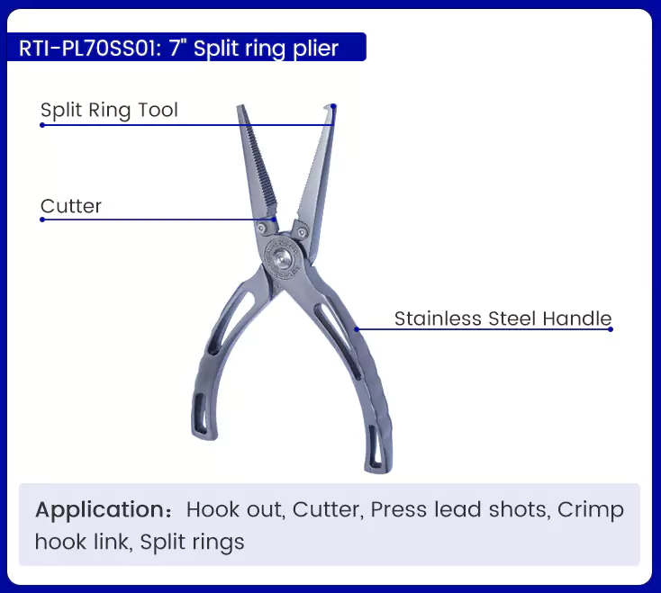7 inch Split Ring Pliers Detail