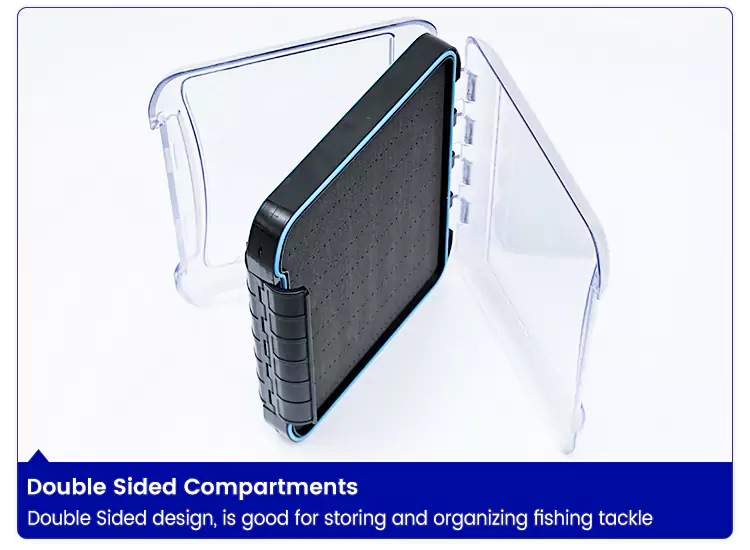 ABS Plastic Fishing Tackle Box with Double Sided Compartments