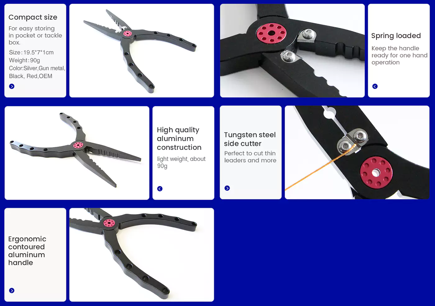 Advantages of 90g Light Weight Aluminum Fishing Pliers
