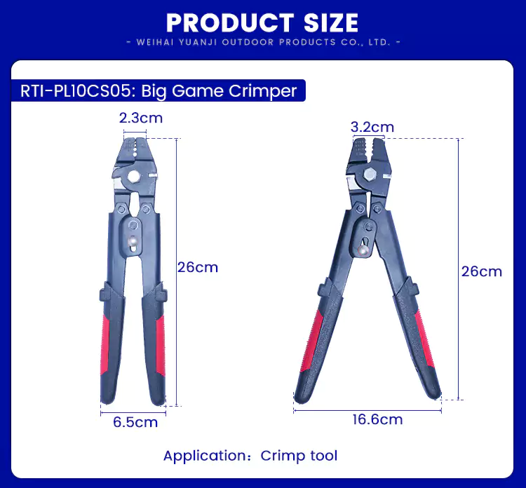 Big Game Crimping Pliers Product Size