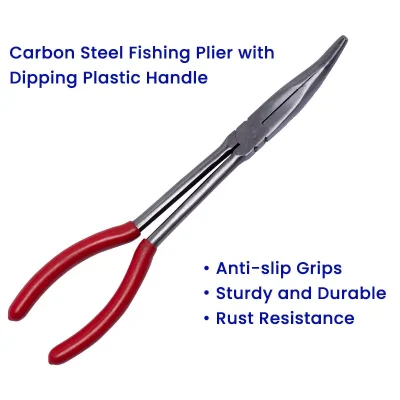 Carbon steel Fishing Plier with Dipping Plastic Handle