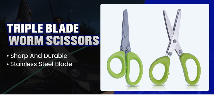 Triple Blade Worm Scissors Product Description