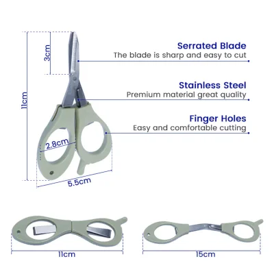 Dimensions and Structure of Foldable Mini Scissors