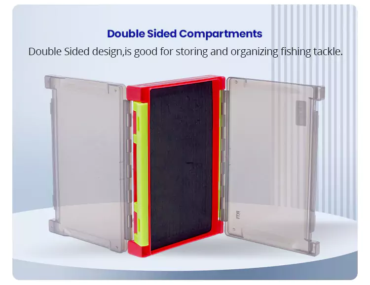 Double sided compartments of Fishing Lure Storage Box