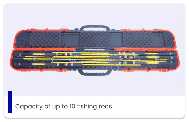 High-Capacity Internal Layout of Plastic Fishing Rod Case