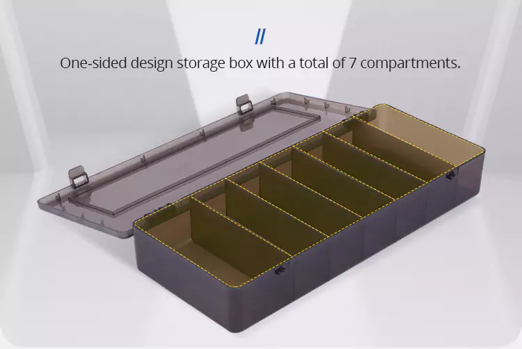 One-sided design storage box with a total of 7 compartments