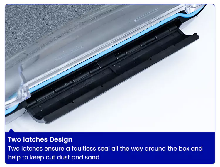 Plastic Waterproof Fishing Tackle Box by Two latches Design