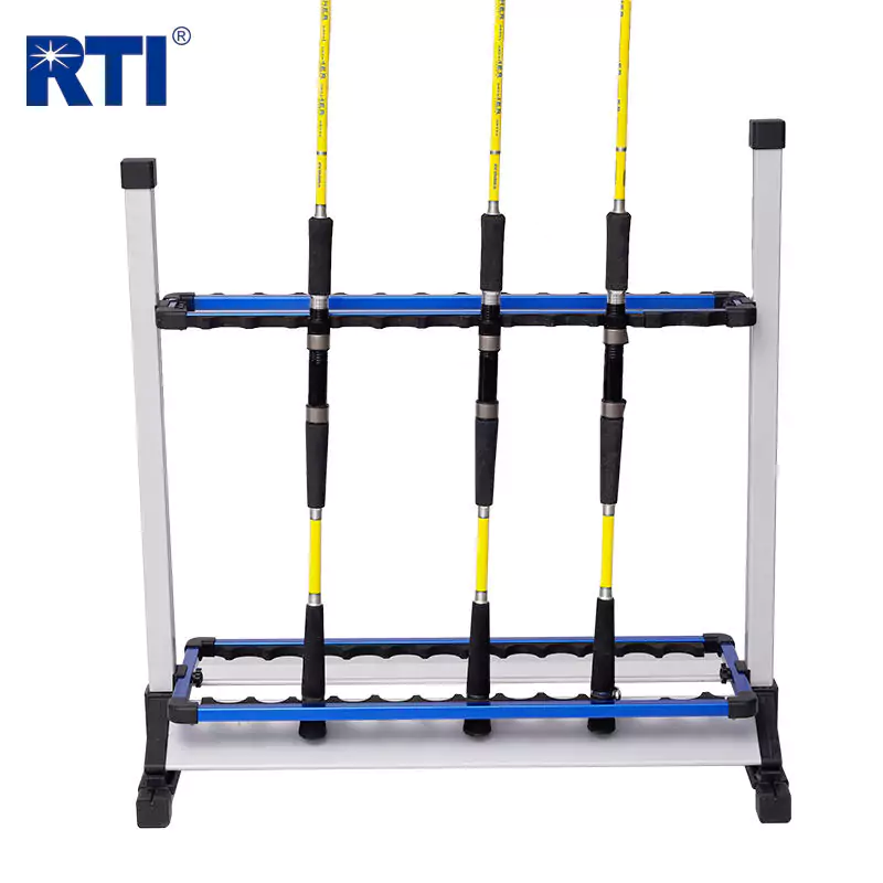 Portable Aluminum 24 Fishing Rod Holder with EVA Jaws