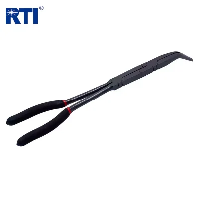 Wholesale Carbon Steel Joint Bent Long Nose Pliers 45 Degree Crucible Tongs Fishing Pliers