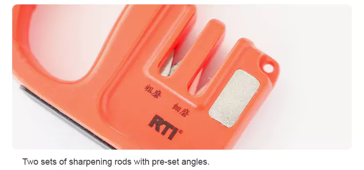 Two sets of sharpening rods with pre-set angles