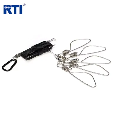 Portable Stainless Steel Fish Stringer with 5 Snaps