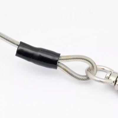 Protective Rubber Cover of 1.3M Coil Lanyard with Swivel