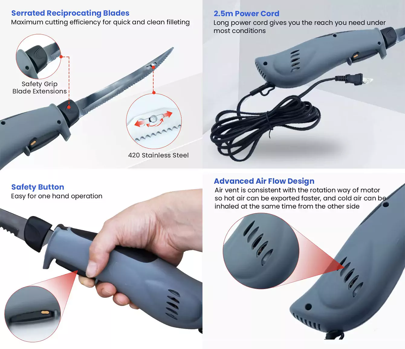Advantages of the 8-inch 110V Electric Fillet Knife