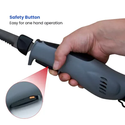 Safety button on the 8-inch 110V electric fillet knife