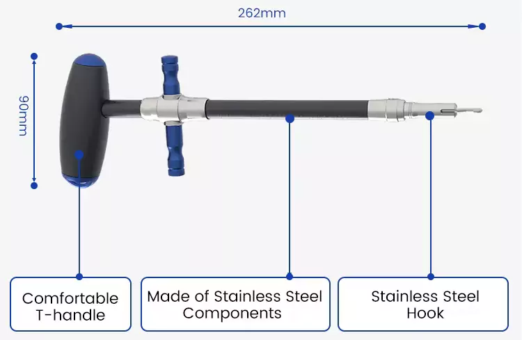 10 Inch Aluminum Fish Hook Remover Product Size