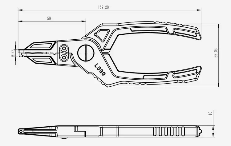 6.3 inch Stainless Steel Fishing Pliers Product Size2