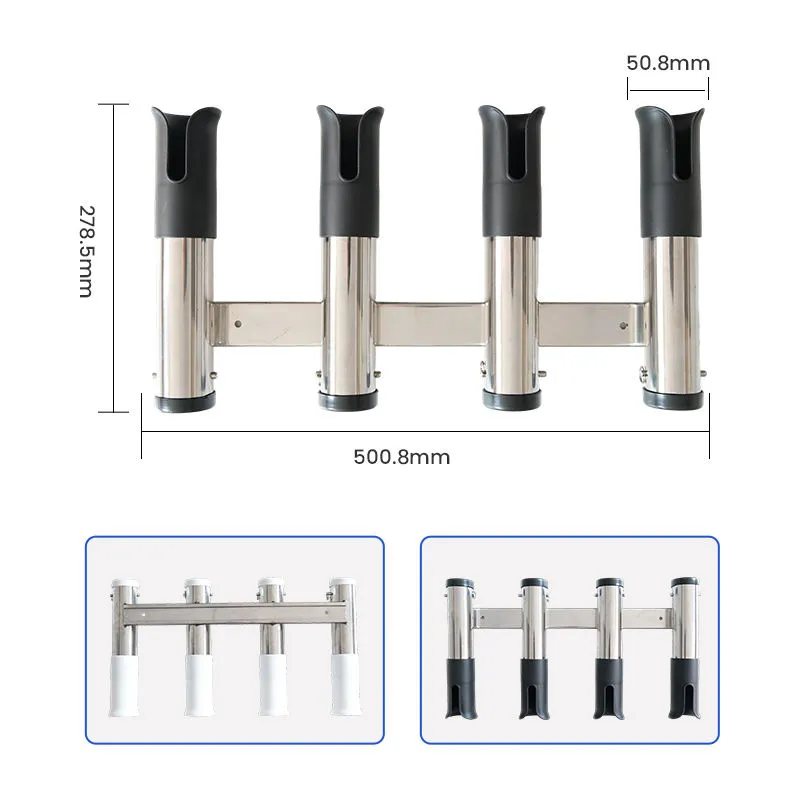4 Tubes Fishing Rod Holder Product Size and Color