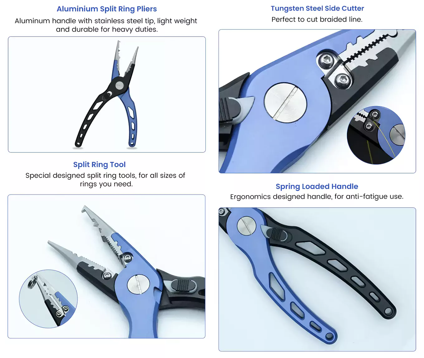 7 inch Aluminium Split Ring Pliers Product Advantages