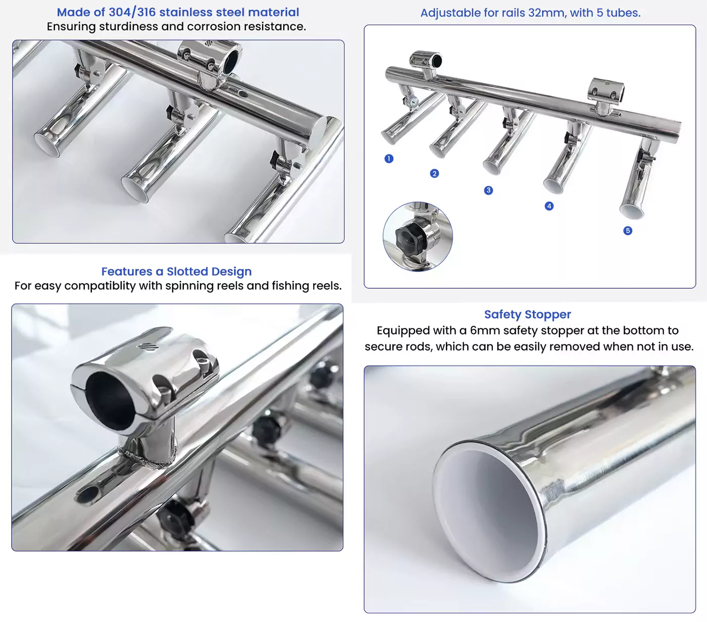 Advantages of 5 Tube Multi Fishing Rod Holder