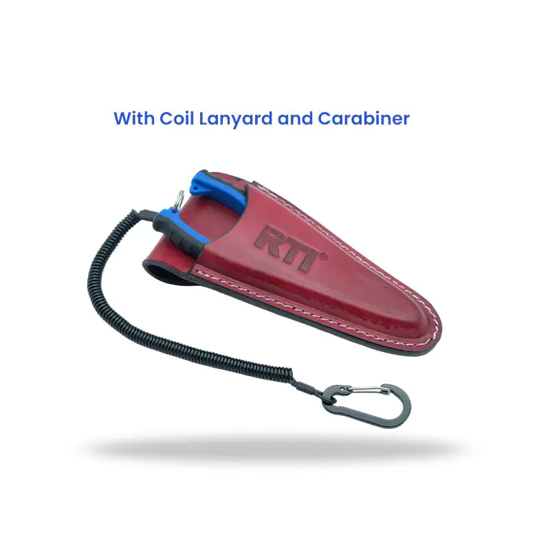Fishing Pliers Genuine Leather Sheath with Coil Lanyard And Carabiner
