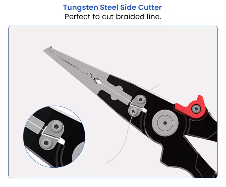 Tungsten Steel Side Cutter of Aluminium Alloy Fishing Pliers