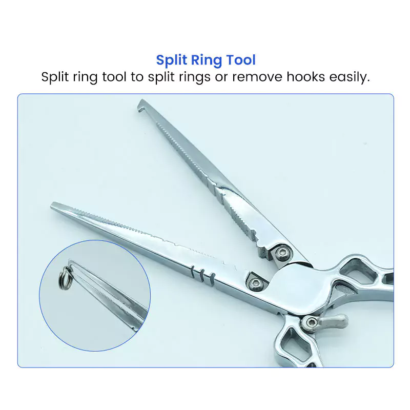 Split Ring Tool of 8 Inch Stainless Steel Long Nose Fishing Pliers