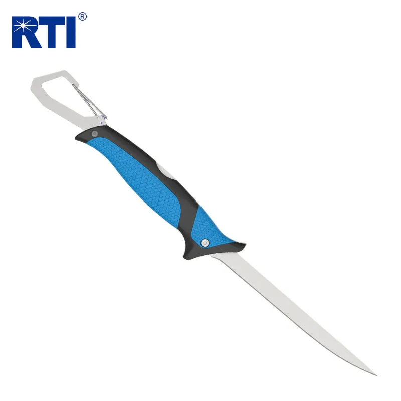 6 Inch Stainless Steel Folding Fillet Knife with Karabiner