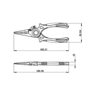 7 inch Parrot Beak Titanium Fishing Pliers Product Size
