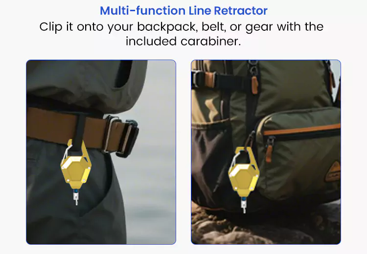 Aluminium Fly Fishing Retractor with 60cm Retractable PE Line