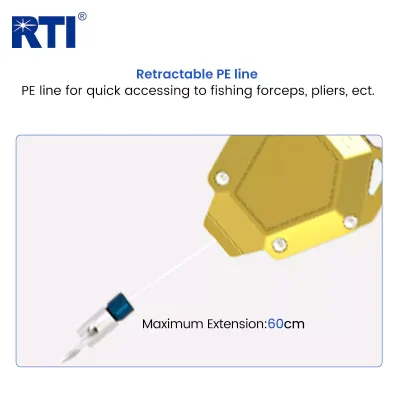 Aluminium Fly Fishing Retractor with 60cm Retractable PE Line
