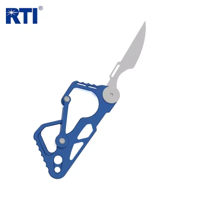 Aliminium Multifunction Folding Pocket Knife with Carabiner