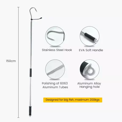 Aluminum Heavy Duty Fishing Gaff Product Size and Structure