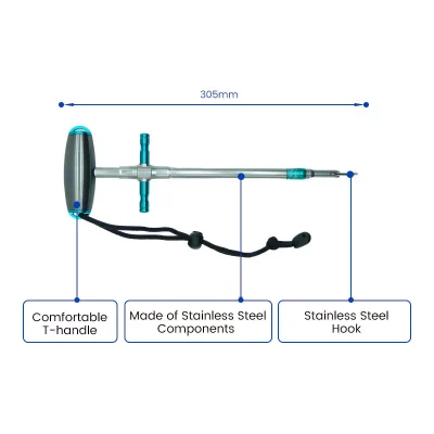 T Handle Fish Hook Extractor Product Structure and Dimensions
