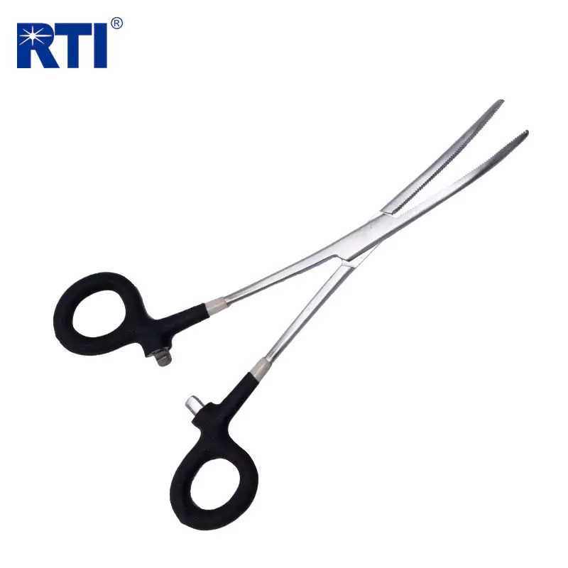 7″ Stainless Steel Fishing Forceps with Curved Jaws and Locking System