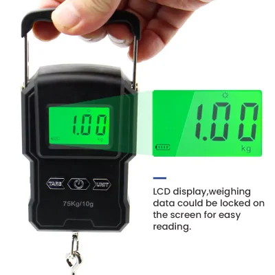 Backlit LCD Display of ABS 75kg Rechargeable Digital Scale