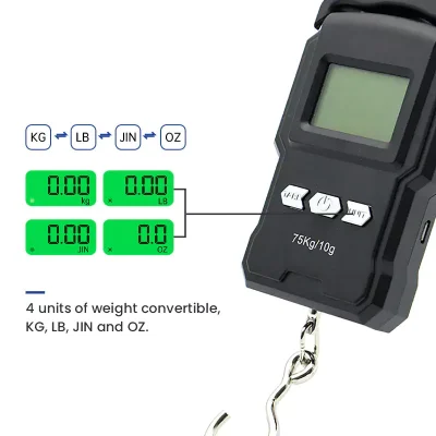 Four Selectable Weight Units for ABS Rechargeable Digital Scale