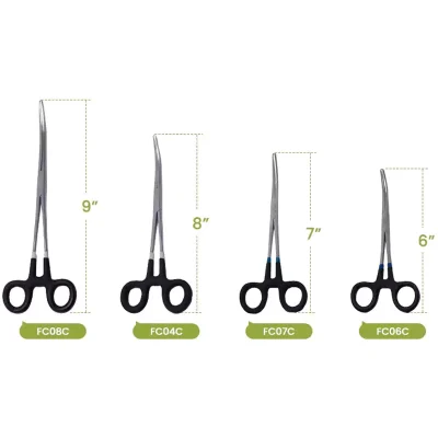 Stainless steel fishing forceps in various sizes