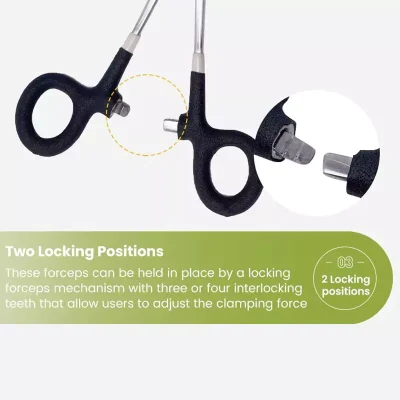 Two Locking Positions of 7 Inch Stainless Steel Fishing Forceps